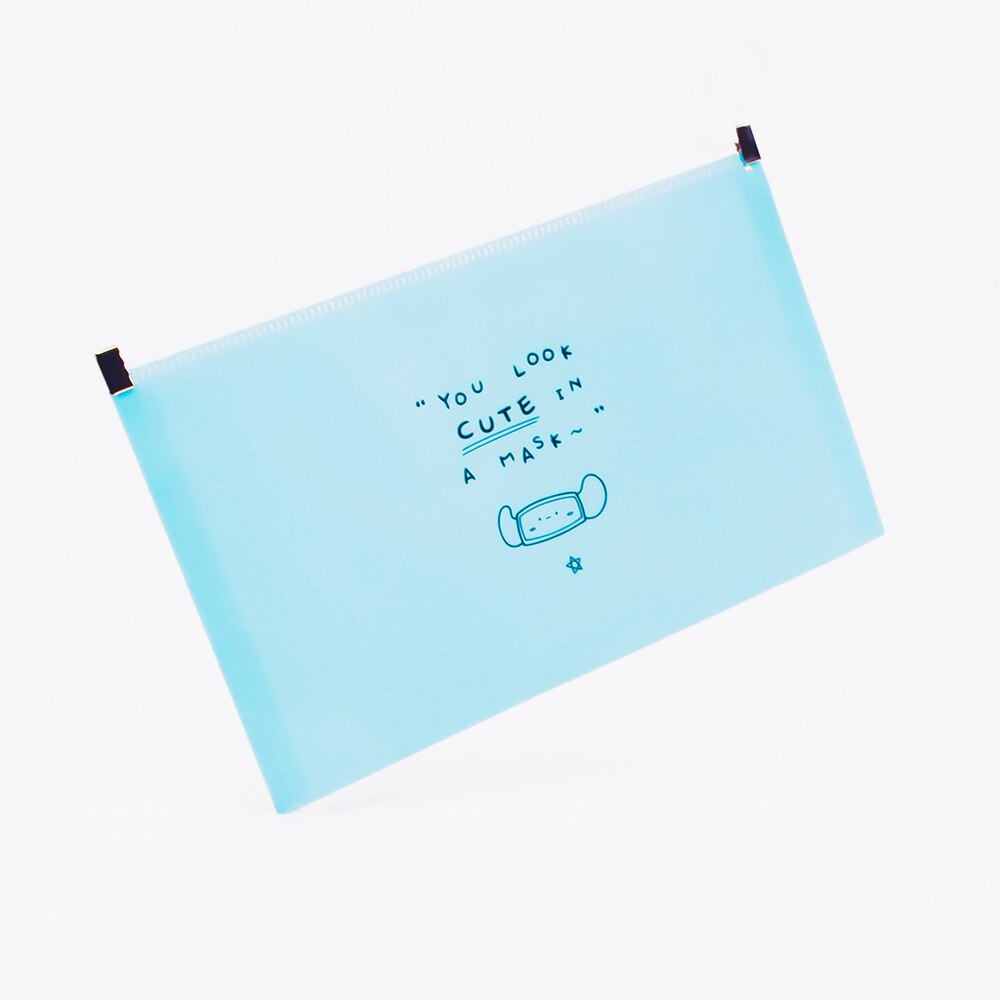 Plic pentru depozitare si protectie masca, themaskbox, Bleu, Ziplock