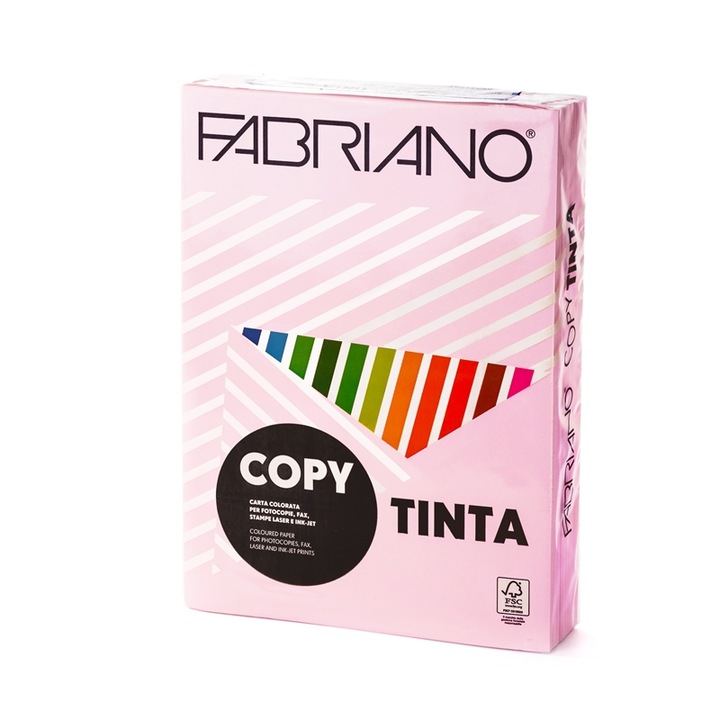 Hartie Fabriano, Copy Tinta, A4, 80 g/m2, 500 coli, Roz