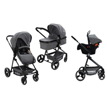 Carucior transformabil 3 in 1 Asalvo Riso Grey, Gri Carucior transformabil 3 in 1 Asalvo Riso Grey, Gri