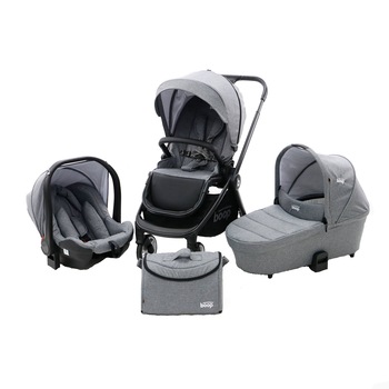Carucior 3 in 1 Asalvo Trio Genius Grey, Gri Carucior 3 in 1 Asalvo Trio Genius Grey, Gri