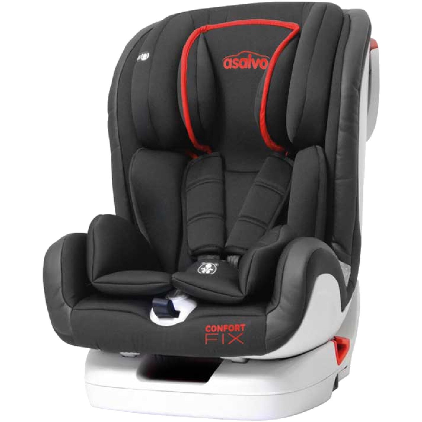 Scaun auto ISOFIX Asalvo Confort Fix Red, 9-36 kg, Negru/Rosu