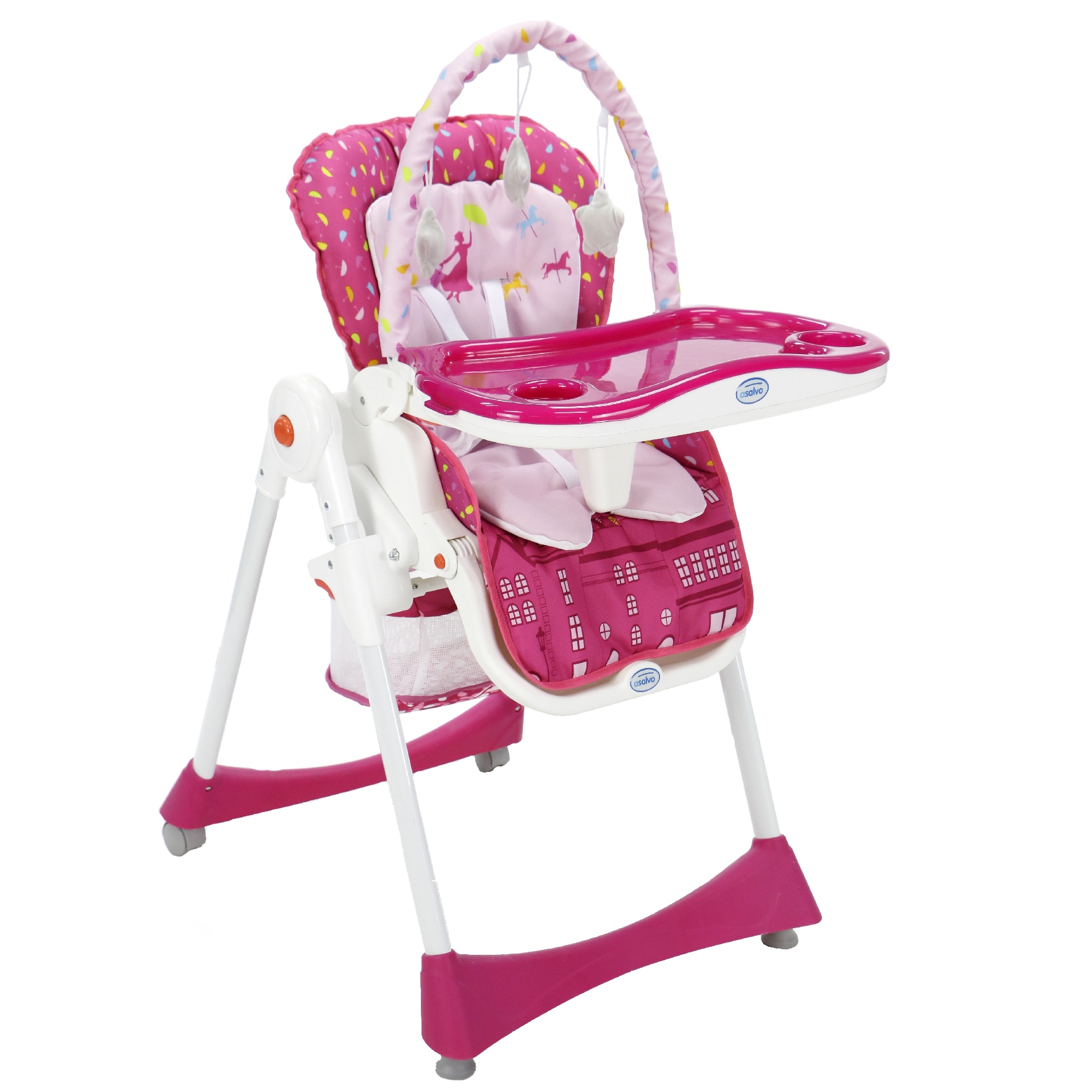 Scaun de masa Asalvo 3 in 1 Elegant London, reglabil, Roz