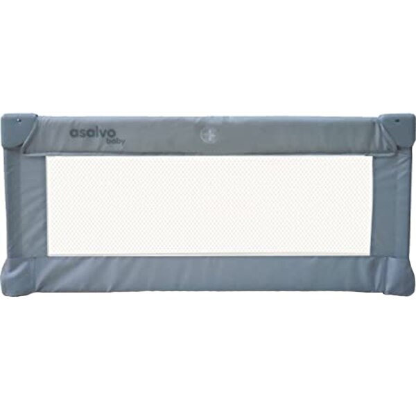 Bariera de protectie pat copii Asalvo Grey, 90 x 43.5 cm, Gri