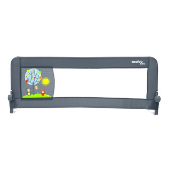 Bariera de protectie pat copii 2 in 1 Asalvo Animals, Gri Bariera de protectie pat copii 2 in 1 Asalvo Animals, Gri