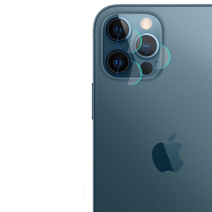 Fényképezőgép védőüveg fólia, kompatibilis iPhone 12 / 12 Pro, átlátszó