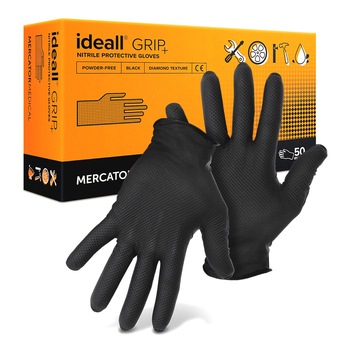 Manusi Unica Folosinta Extra Groase si Rezistente din Nitril, Nepudrate, Marime XL, 50 bucati Manusi Unica Folosinta Extra Groase si Rezistente din Nitril, Nepudrate, Marime XL, 50 bucati