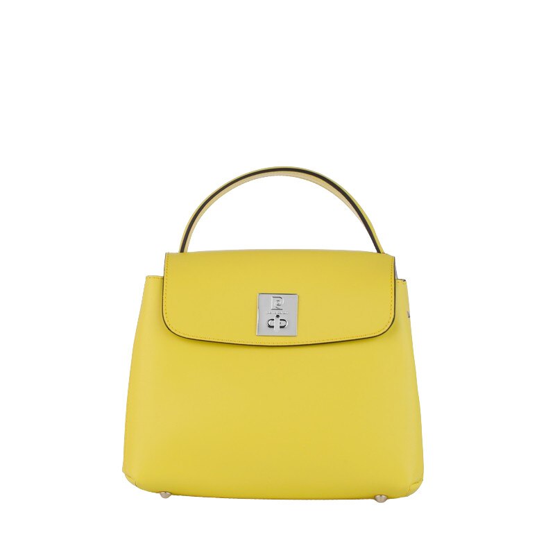 Geanta de mana, de piele naturala, Galben