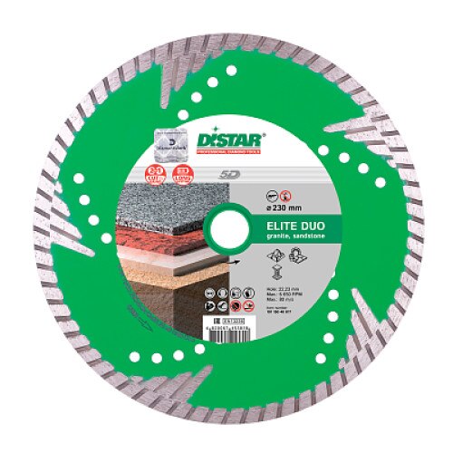 Disc diamantat Elite Duo 125mm Turbo 125x2,4x10x22,23 z4 Granit de toate tipurile