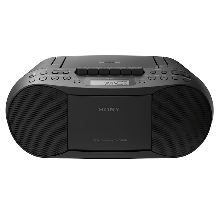 Sistem audio Sony CFDS70B, radio, CD, casetofon, Negru