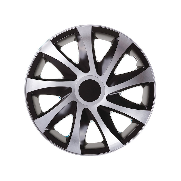 Комплект от 4 таса за джанти 15" Draco CS черен/сребрист