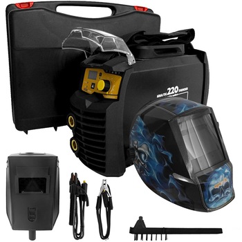 Aparat sudura multifunctional AgroPro MMA 220 Thunder, inverter, 220A, MMA, TIG, VRD, tehnologie IGBT, masca cu cristale lichide ecran mare profi KM8500, cutie transport Aparat sudura multifunctional AgroPro MMA 220 Thunder, inverter, 220A, MMA, TIG, VRD, tehnologie IGBT, masca cu cristale lichide ecran mare profi KM8500, cutie transport