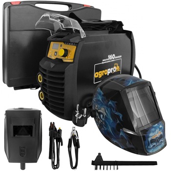 Aparat sudura multifunctional AgroPro MMA 160 Magnum, inverter, 160A, MMA, TIG, VRD, tehnologie IGBT, masca cu cristale lichide ecran mare profi KM8500, cutie transport Aparat sudura multifunctional AgroPro MMA 160 Magnum, inverter, 160A, MMA, TIG, VRD, tehnologie IGBT, masca cu cristale lichide ecran mare profi KM8500, cutie transport