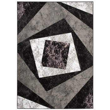 Covor Cheap Modern Short Pile Abstract Chemex K855F EWL negru 250x300 Covor Cheap Modern Short Pile Abstract Chemex K855F EWL negru 250x300