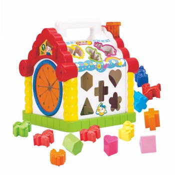 Casuta Hola Toys cu activitati, jocuri, sortare de forme si sunete Casuta Hola Toys cu activitati, jocuri, sortare de forme si sunete