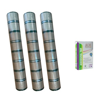Set tapet format 3 role de tapet plus o cutie adeziv tapet vinilic in dungi verde cu gri 57494, 0.53m x 10m rola Set tapet format 3 role de tapet plus o cutie adeziv tapet vinilic in dungi verde cu gri 57494, 0.53m x 10m rola
