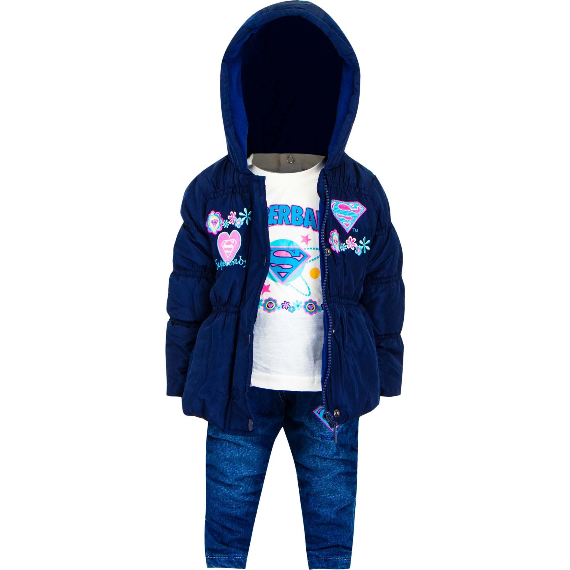 Set Superman 3 piese pentru copii,APH0175, Albastru