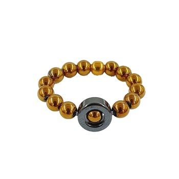 Inel handamade din hematit, 4 mm, Auriu Inel handamade din hematit, 4 mm, Auriu