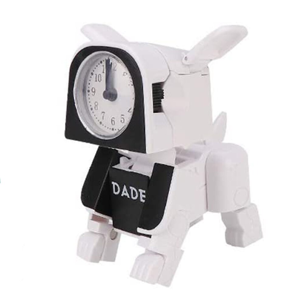 Ceas Catelus cu alarma, rezistent la socuri, Accesoriu birou, Jucarie pentru copii Alb AK5030