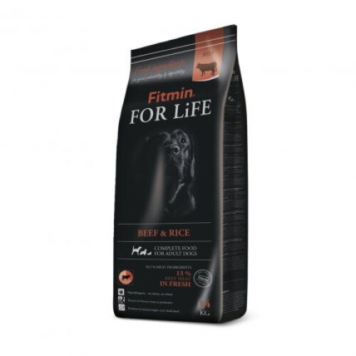 Hrana pentru caini, Fitmin dog For Life, Beef & Rice, 14 kg