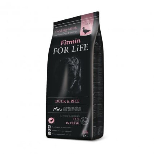 Hrana pentru caini, Fitmin dog For Life, Duck & Rice, 14 kg