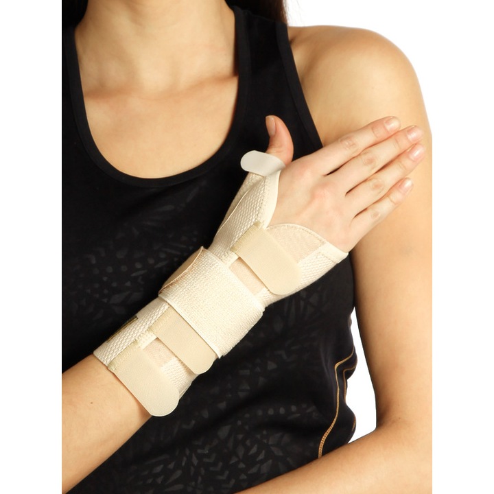 Orteza cu atela din aluminiu pentru degetul mare si incheietura mainii drepte, Marime S, Circumferinta incheietura 15-17 cm, Morsa Cyberg