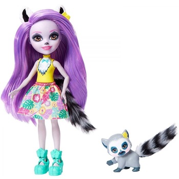 Papusa Enchantimals by Mattel Larisa Lemur cu figurina Rinolet Papusa Enchantimals by Mattel Larisa Lemur cu figurina Rinolet
