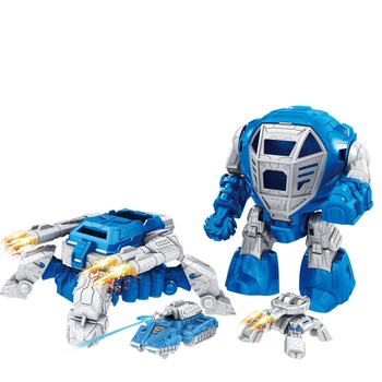Set Robot pentru baieti cu 1 robot, 2 tunuri, 1 masina , albastru Set Robot pentru baieti cu 1 robot, 2 tunuri, 1 masina , albastru