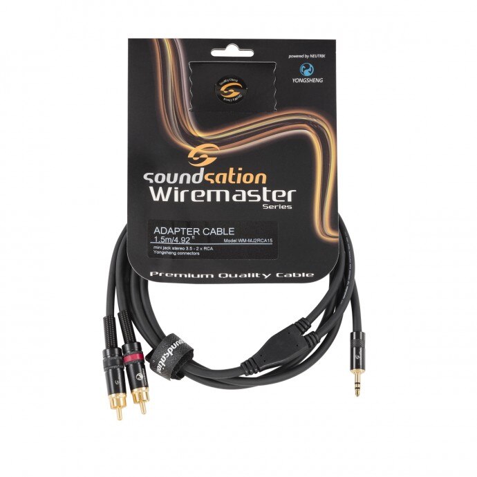 Cablu adaptor, Soundsation Wiremaster WM-MJ2RCA15, Jack (3.5mm) 2 x RCA , 1.5 m,