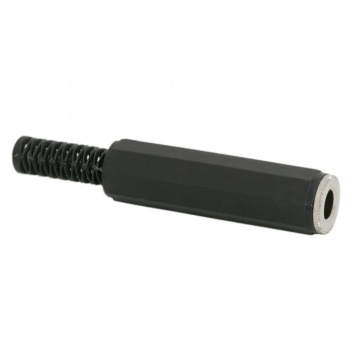 Soclu JACK mono, 6,3 mm, Plastic, cu protectie pentru cablu, Pachet 10 bucati