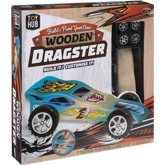 Set Masina de curse Dragster construieste si vopseste, RMS, 32x32x7 cm