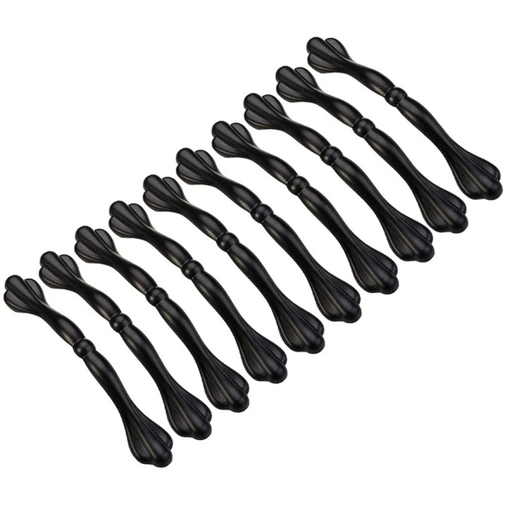 Set 10 manere Magelasi, Aluminiu, 96 mm, Negru