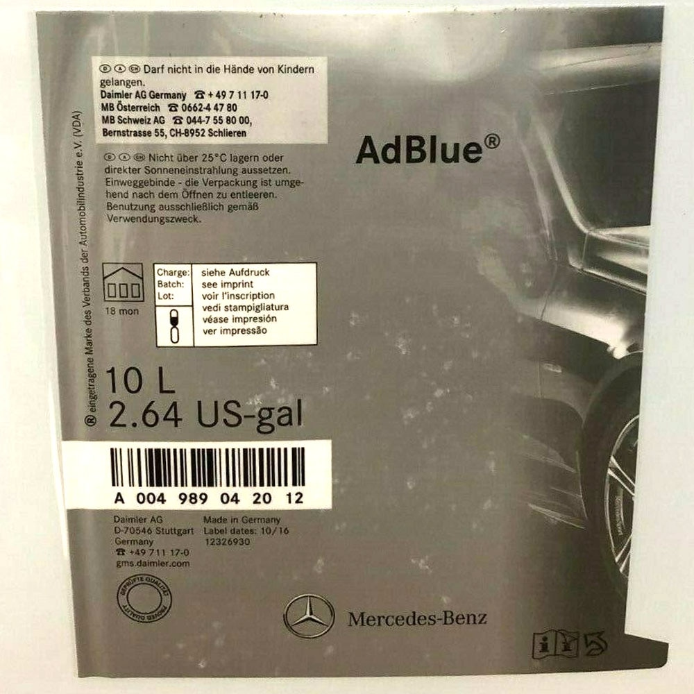 Partikelfiltertillsats Mercedes AdBlue, 10L - A004989042014OE