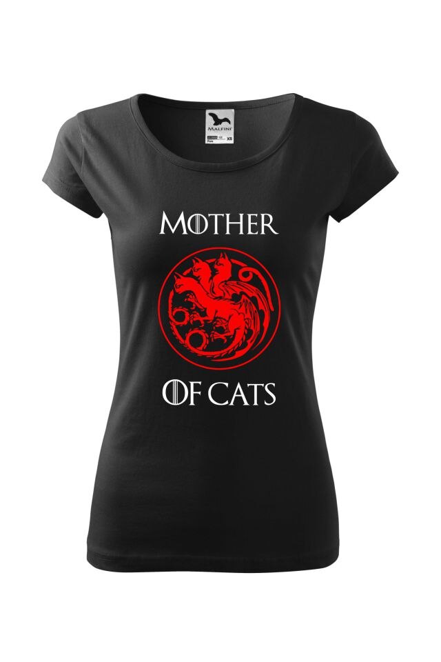 Tricou femei personalizat Mother of cats, Adler, Negru