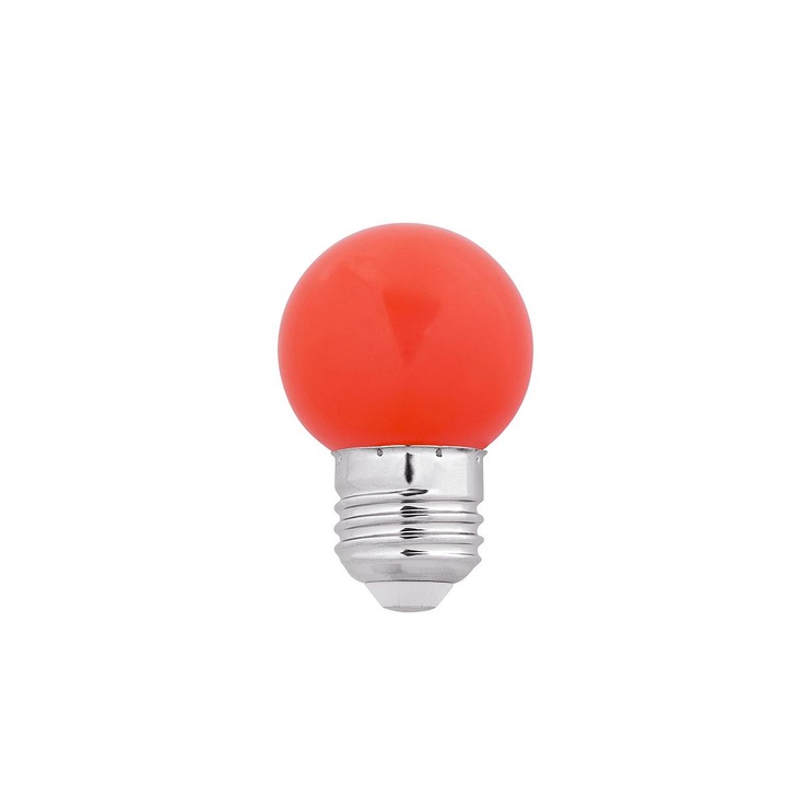 LED крушка Ecoplanet, ECO-0194, Глобус, Червен, G45, E27, 1W (10W), 80 LM, A +, Мат