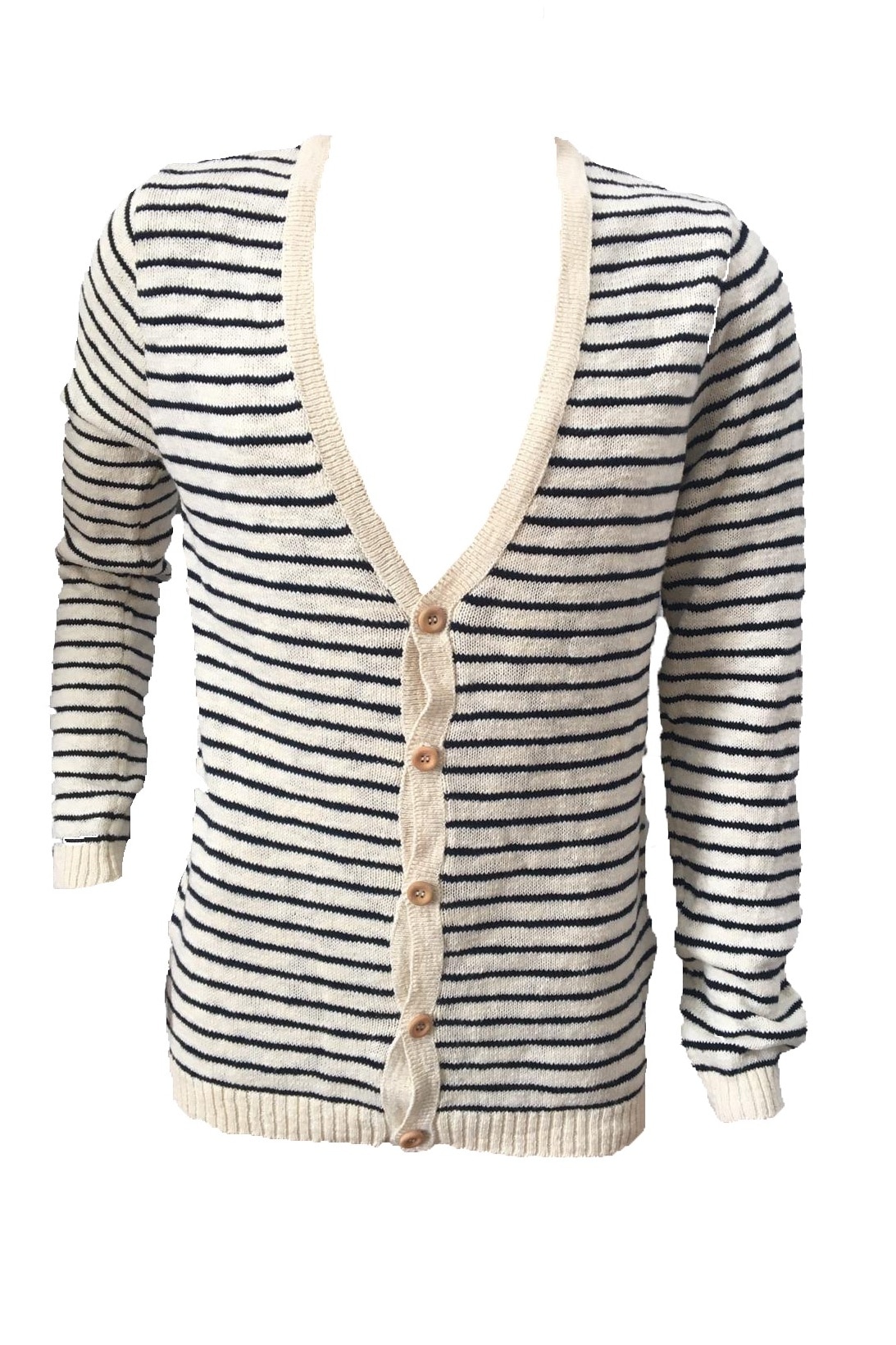 Cardigan, Pull & Bear, Bej/Negru