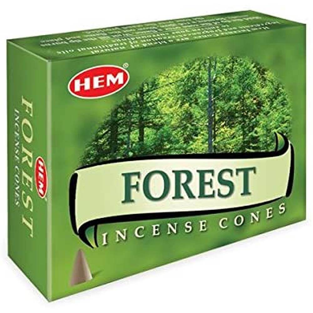 Conuri parfumate Forest, HEM profesional, improspatare si parfumare ambient cu parfum de flori de padure si aer curat,10 conuri (25g) aromaterapie, suport metalic inclus