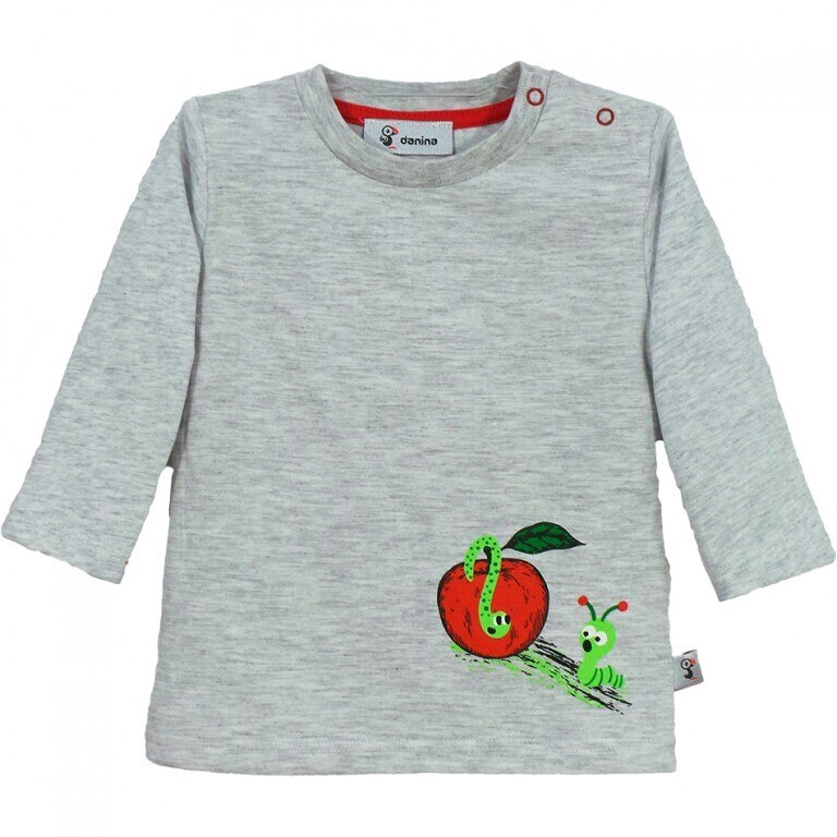 Bluza bebe maneca lunga APPLE, gri