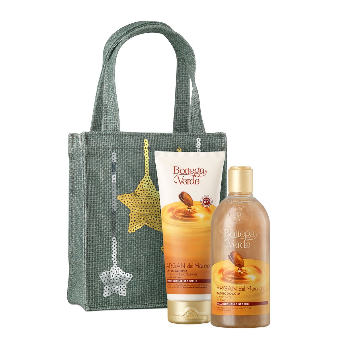 Set cadou femei, intens hidratant, cu ulei de argan - Argan del Marocco, 200 ML, 400 ML, Bottega Verde