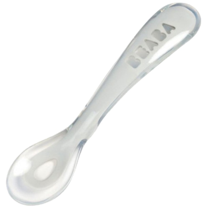 Lingurita silicon Beaba, de la 8 luni, Gri