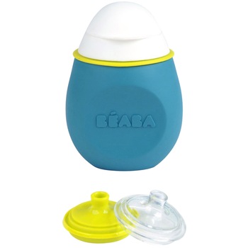 Recipient Beaba BabySqueez 2 in 1, 180ml, Albastru Recipient Beaba BabySqueez 2 in 1, 180ml, Albastru