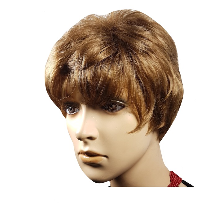 Peruca dama, fibra sintetica, cu aspect natural, blond miere