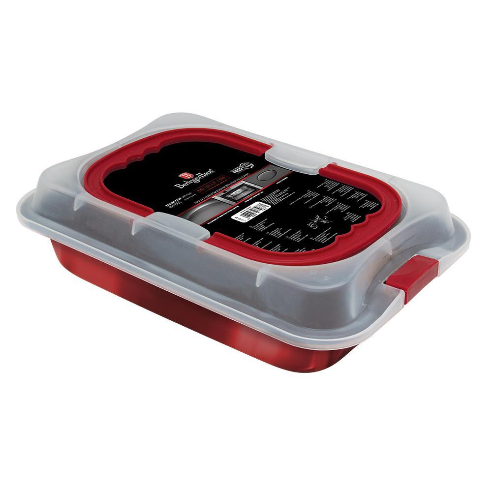 Tava pentru cuptor Berlinger Haus,BH 1555,otel carbon,capac plastic,culoare rosu
