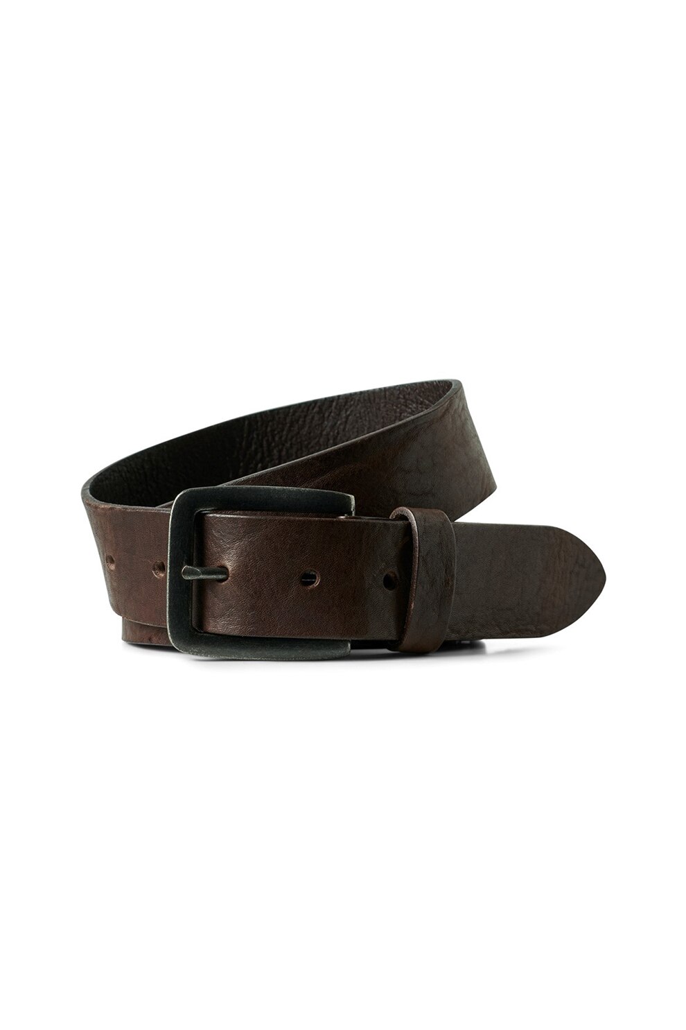 Jack&Jones, Curea din piele cu catarama metalica, Negru, 105 CM Standard