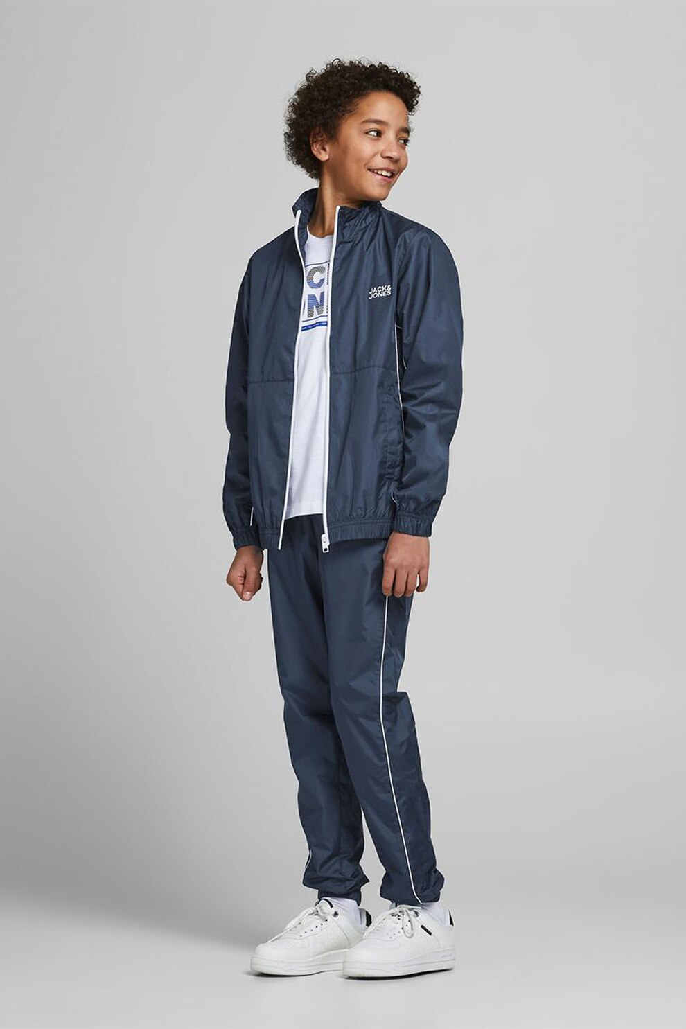 Jack&Jones, Pantaloni sport conici, Bleumarin inchis, 128 CM