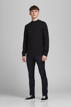 Jack&Jones, Blugi slim fit din amestec de lyocell Tim, Negru Jack&Jones, Blugi slim fit din amestec de lyocell Tim, Negru