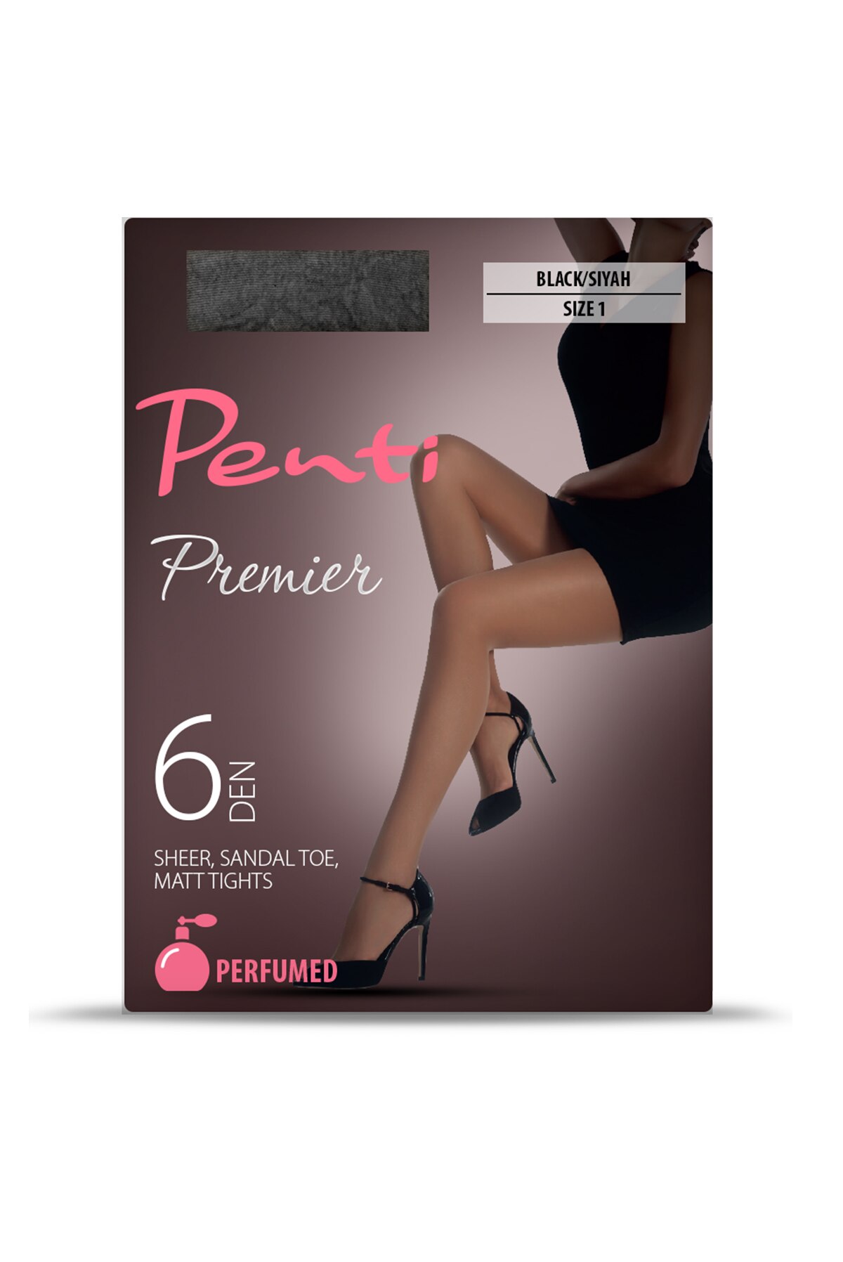 Dres dama cu capsule de parfum si degete transparente Premier, Penti, 6 DEN, negru