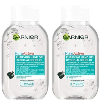 Pachet 2 x Gel de curatare pentru maini Garnier Pure Active, cu 65% alcool, 2 x 125 ml Pachet 2 x Gel de curatare pentru maini Garnier Pure Active, cu 65% alcool, 2 x 125 ml