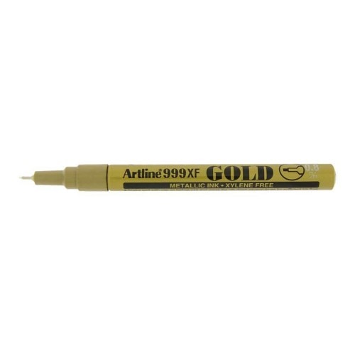 Marker cu vopsea ARTLINE 999XF, corp metalic, varf rotund 0.8mm - auriu