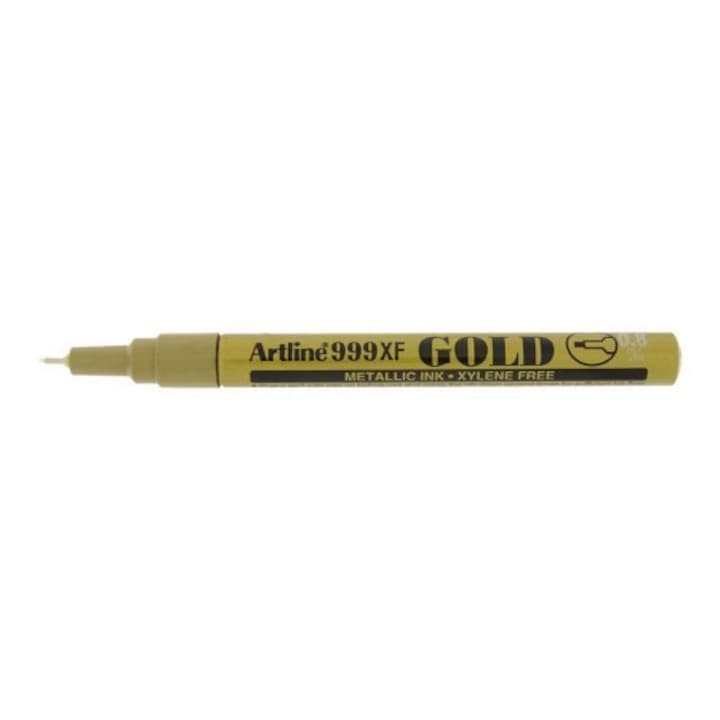 Marker cu vopsea ARTLINE 999XF, corp metalic, varf rotund 0.8mm - auriu