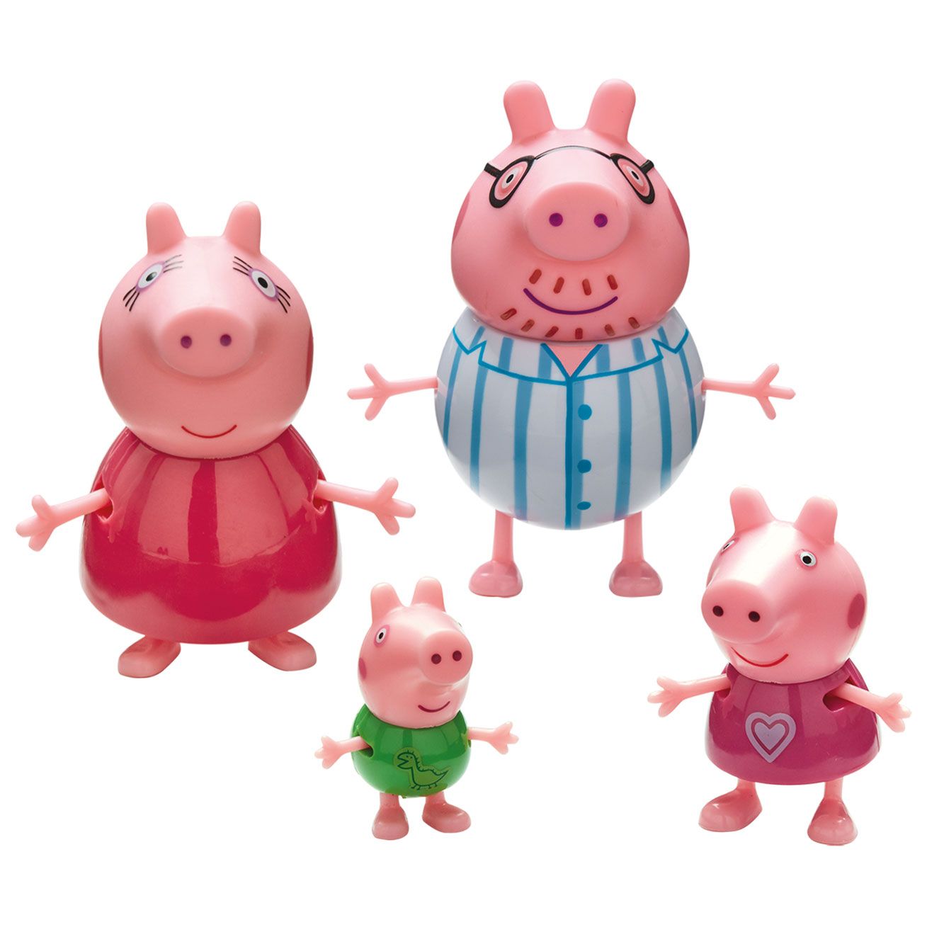 Set 4 figurine Peppa Pig in pijamale Family Bedtime